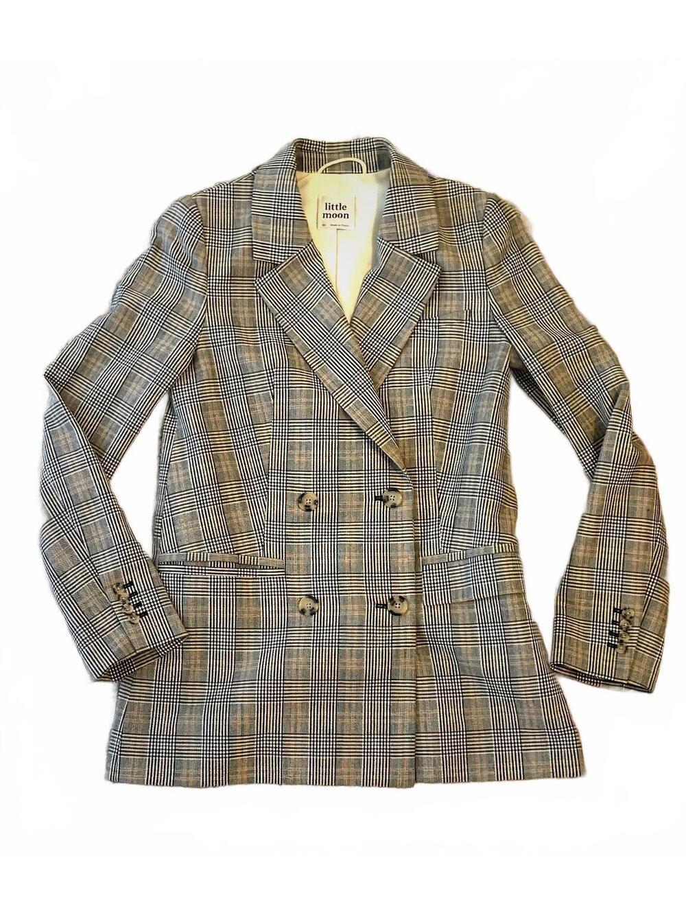 Little Moon Women's Double-Breasted Plaid Blazer Size XS #interview #fallfashion
